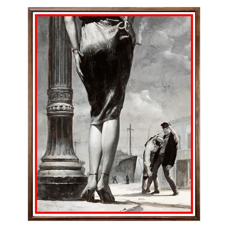 Tablou Decorativ - Club, Restaurant, Bar, Hotel, Cafenea - Pulp Cover Art - BRC-040, 40 x 50 cm