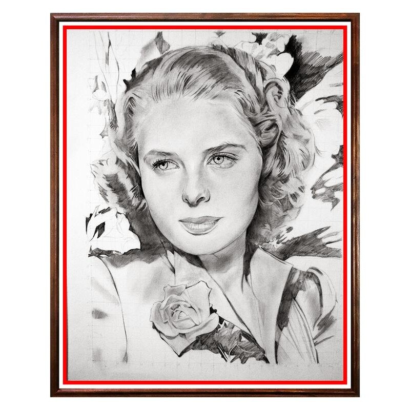 Tablou Decorativ - Club, Restaurant, Bar, Hotel, Cafenea - Ingrid Bergman - BRC-047, 40 x 50 cm