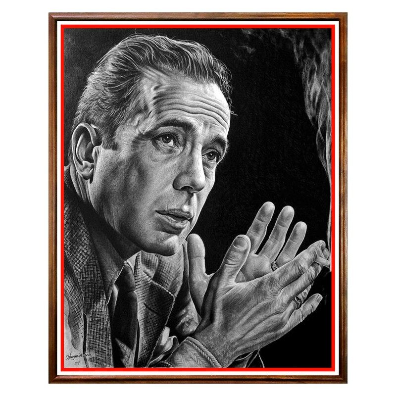 Tablou Decorativ - Club, Restaurant, Bar, Hotel, Cafenea - Humphrey Bogart - BRC-046, 40 x 50 cm