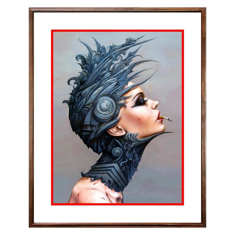 Tablou Decorativ - Club, Restaurant, Bar, Hotel, Cafenea - Smoking Girl - BRC-147, 40 x 50 cm