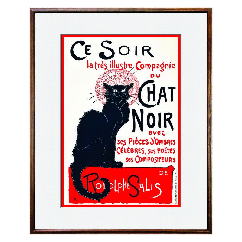 Tablou Decorativ - Club, Restaurant, Bar, Hotel, Cafenea - Chat Noir - BRC-035, 40 x 50 cm