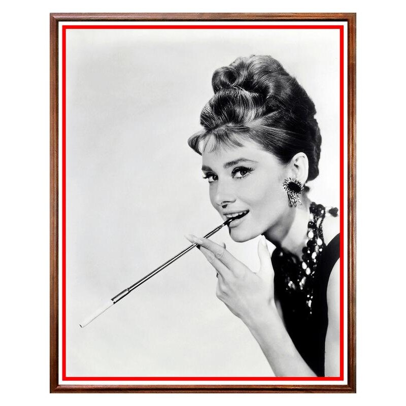 Tablou Decorativ - Club, Restaurant, Bar, Hotel, Cafenea - Audrey Hepburn - BRC-006, 40 x 50 cm