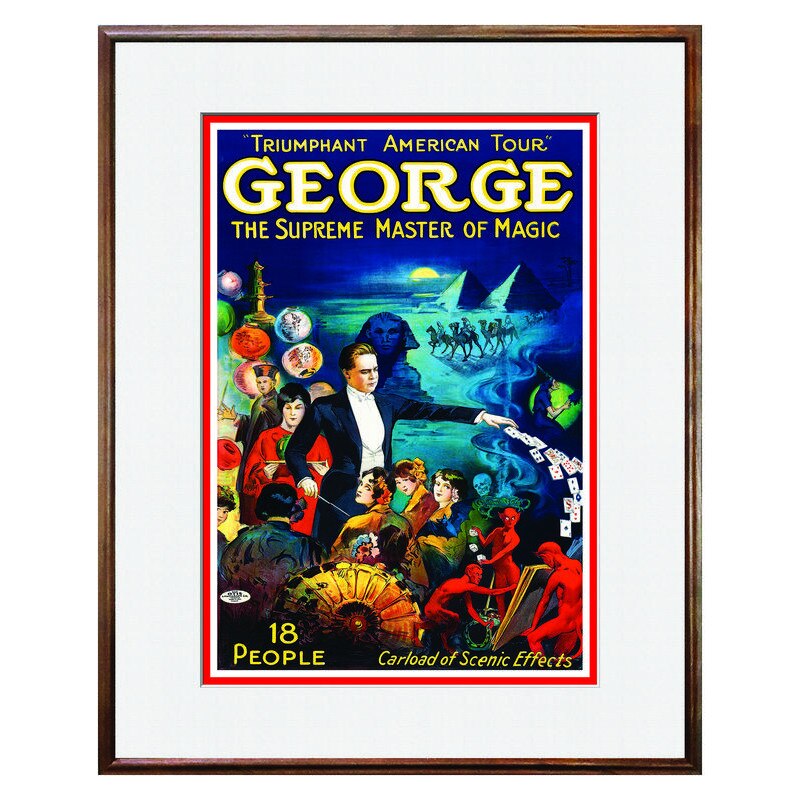 Tablou Decorativ - Club, Restaurant, Bar, Hotel, Cafenea - Vintage Magician Poster - BRC-107, 40 x 50 cm