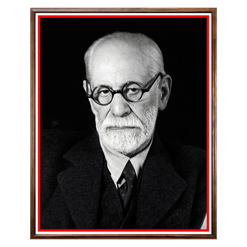 Tablou Decorativ - Club, Restaurant, Bar, Hotel, Cafenea - Sigmund Freud - BRC-198, 40 x 50 cm