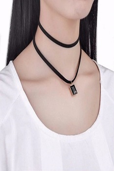 Choker Mystyle Fashion Black Duble Delux - Colier elegant pentru gat Choker Mystyle Fashion Black Duble Delux - Colier elegant pentru gat