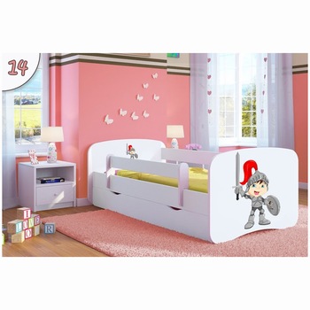 Pat copii 180 x 80 cm, Wunderkid Knight, Alb Pat copii 180 x 80 cm, Wunderkid Knight, Alb