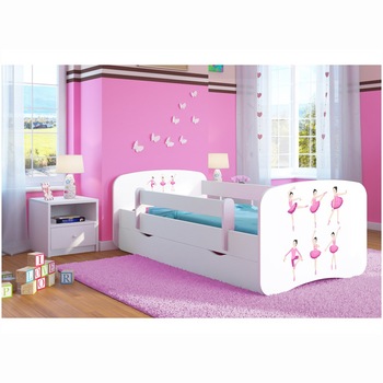 Pat copii 180 x 80 cm, Wunderkid Balerina, Alb Pat copii 180 x 80 cm, Wunderkid Balerina, Alb