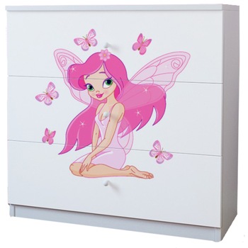 Comoda cu 3 sertare Wunderkid Fairy, Alb Comoda cu 3 sertare Wunderkid Fairy, Alb