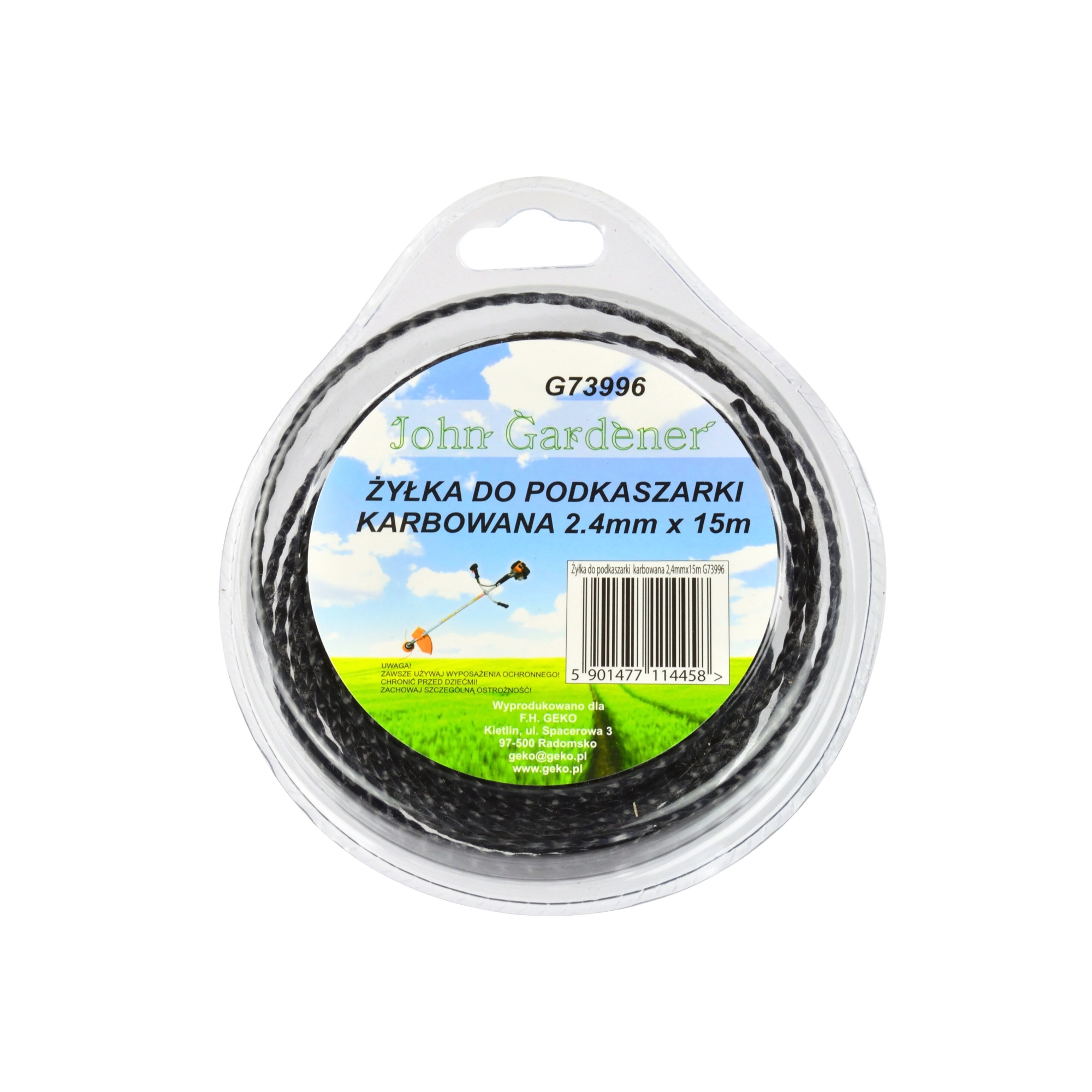 Coarda taiere pentru masini de tuns iarba, forma ondulata, 2.4mmx15m, GEKO