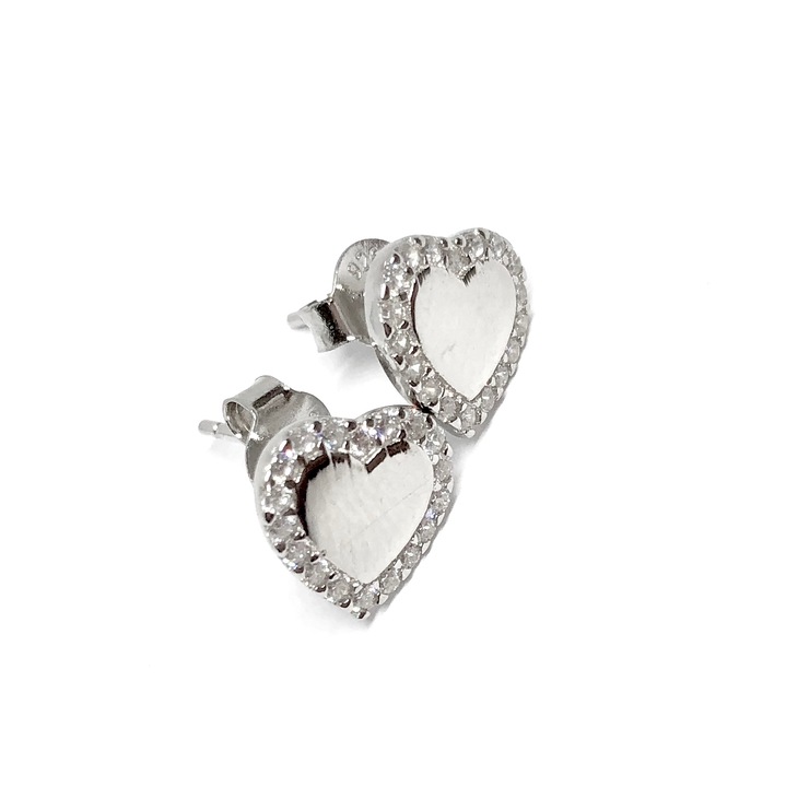 Cercei din argint, simbol inima, Dinuzete