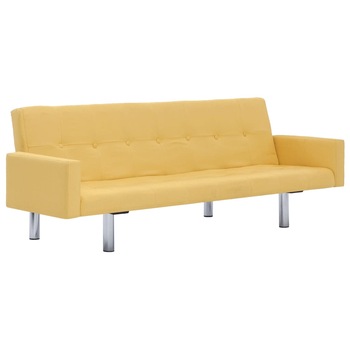 Canapea extensibila, cu 3 locuri, vidaXL, Galben, 184 x 77,5 x (60,5 / 64 / 66,5) cm Canapea extensibila, cu 3 locuri, vidaXL, Galben, 184 x 77,5 x (60,5 / 64 / 66,5) cm