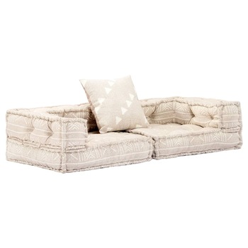Canapea extensibila modulara, vidaXL, Textil, 140 x 70 x 40 cm, Bej Canapea extensibila modulara, vidaXL, Textil, 140 x 70 x 40 cm, Bej