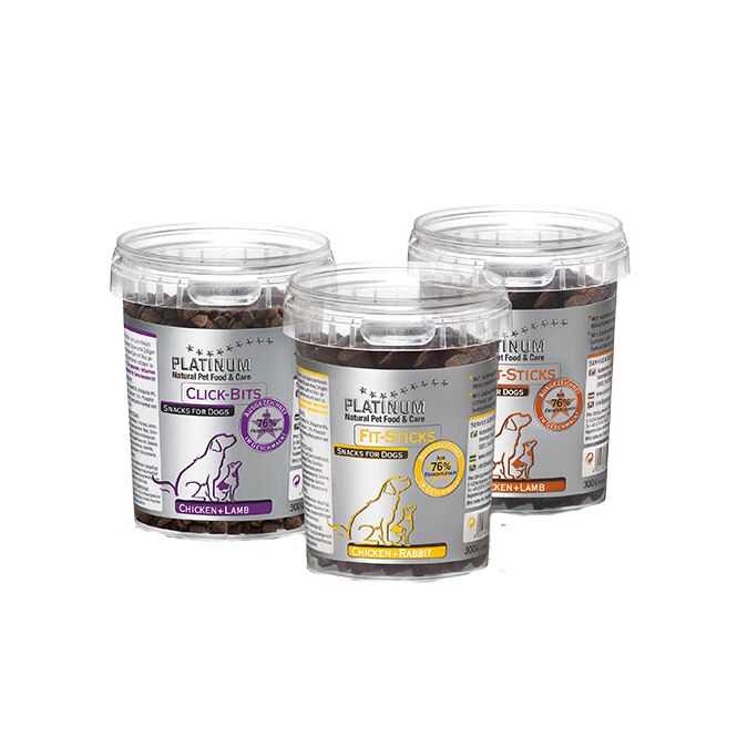 Set 3 cutii cu Hrana pentru caini Platinum Snacks, Platinum Natural, 900 g