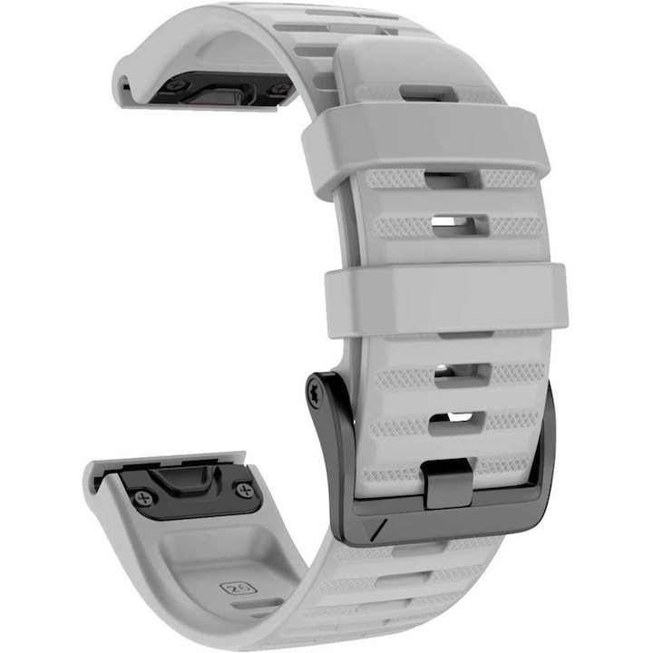 Силиконова каишка Smart Pulse за Garmin Fenix 6Х/6Х Sapphire/6X Pro Solar GPS Watch 26mm QuickFit, сив
