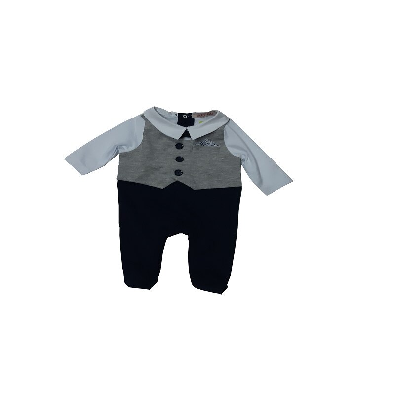 Salopeta din bumbac,cu vesta aplicata, Six for Kids, 6 luni