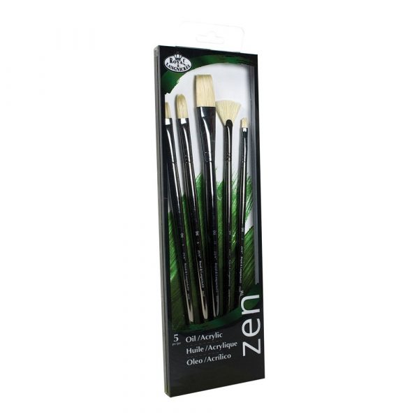Set 5 pensule fir natural cu coada lunga seria Zen™ RZEN-SET631