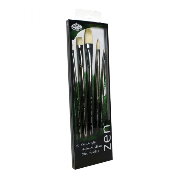 Set 5 pensule fir natural cu coada lunga seria Zen™ RZEN-SET632