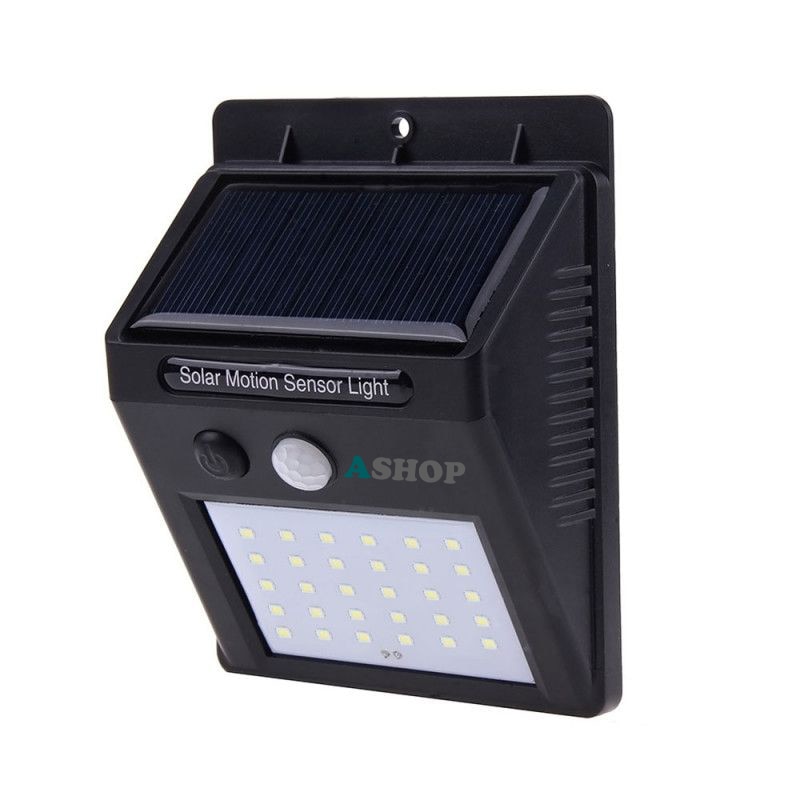 Lampa solara de perete, senzor de miscare, 30 LED, ASHOP