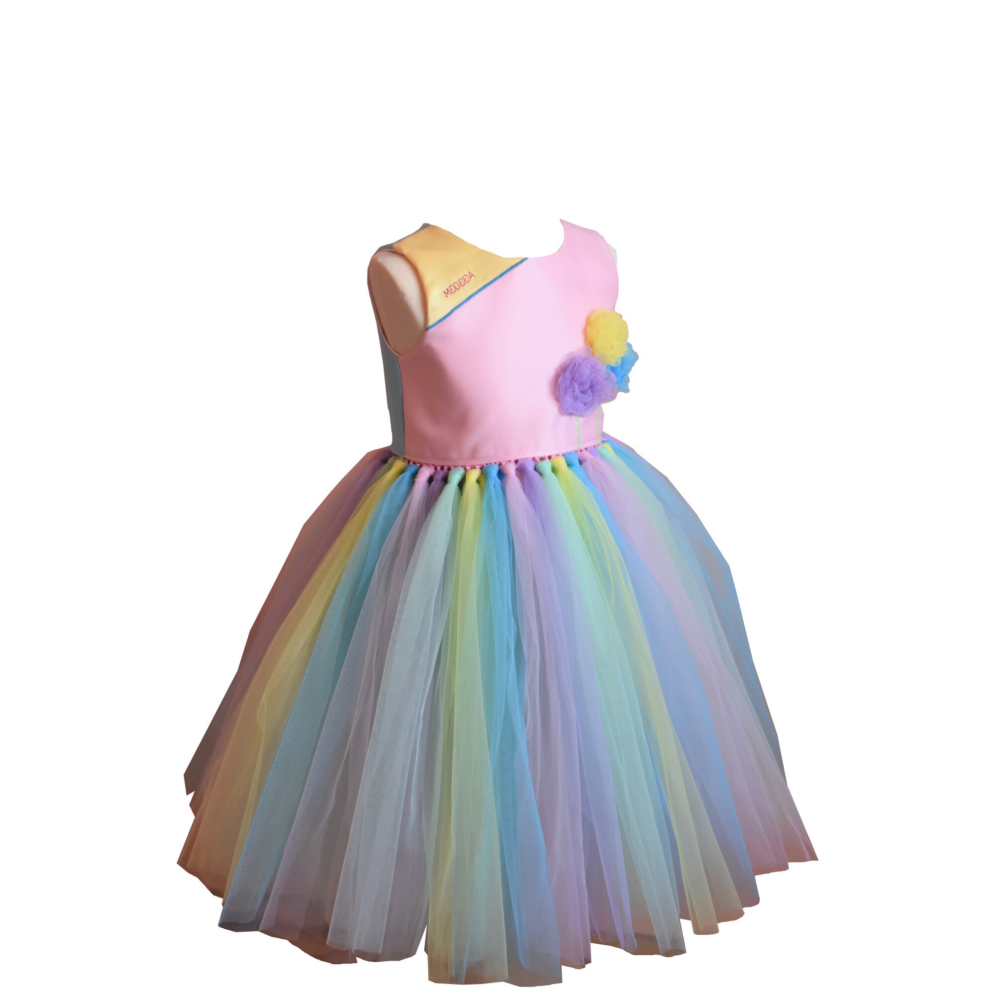 Rochita tutu Medeea personalizata, unicorn, Anastasia, tulle, tafta, bumbac, Multicolor