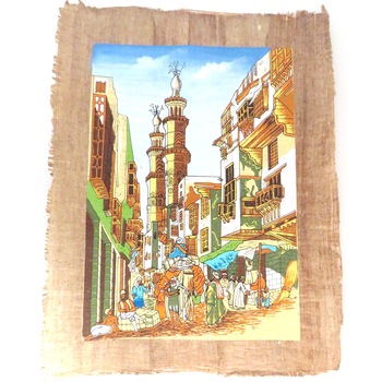 Imagine de perete 43/34cm, tablou stil egiptean, pictat manual , hartie de papirus, E108 Imagine de perete 43/34cm, tablou stil egiptean, pictat manual , hartie de papirus, E108