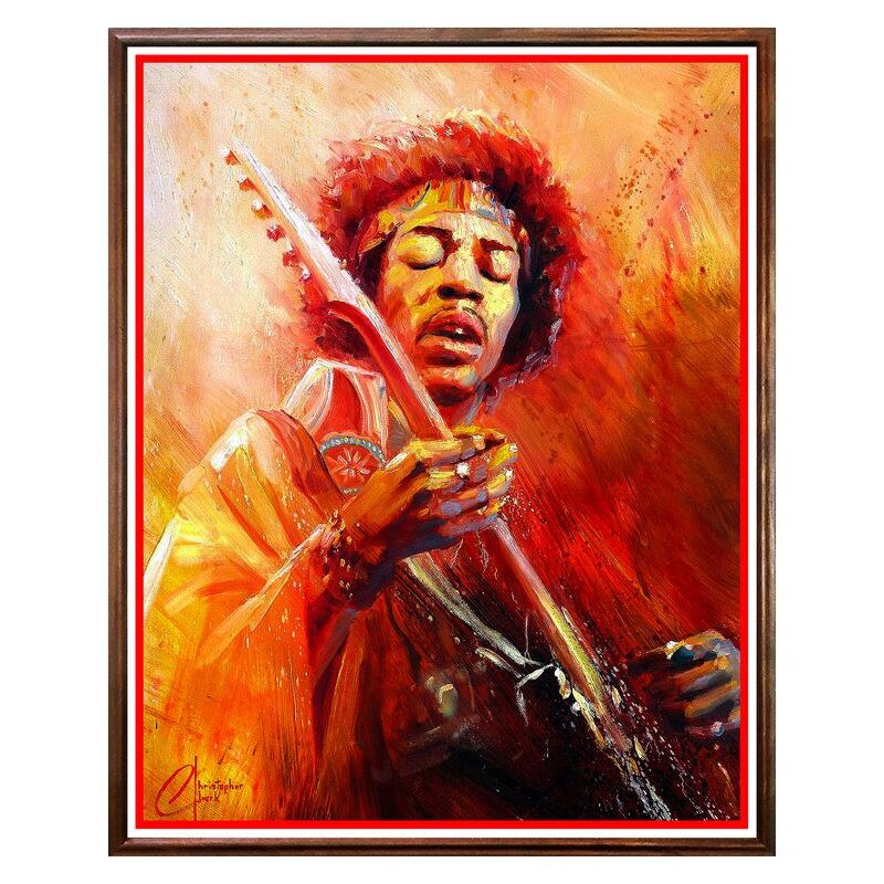 Tablou Decorativ - Club, Restaurant, Bar, Hotel, Cafenea - Jimi Hendrix - BRC-195, 40 x 50 cm