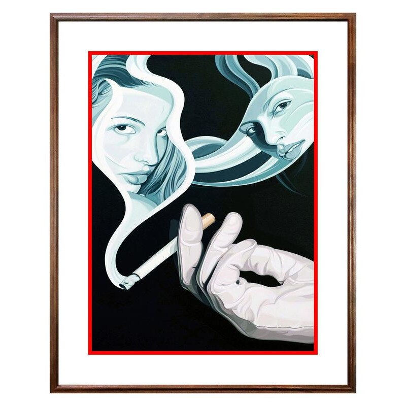Tablou Decorativ - Club, Restaurant, Bar, Hotel, Cafenea - Smoke Dreams - BRC-238, 40 x 50 cm