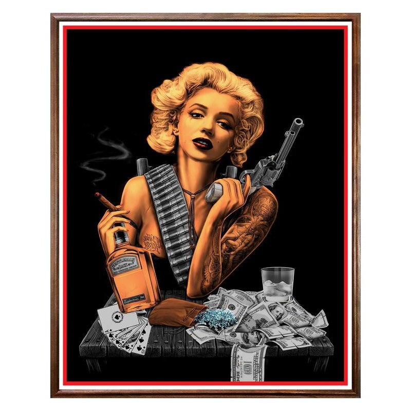 Tablou Decorativ - Club, Restaurant, Bar, Hotel, Cafenea - Dark Marilyn - BRC-241, 40 x 50 cm