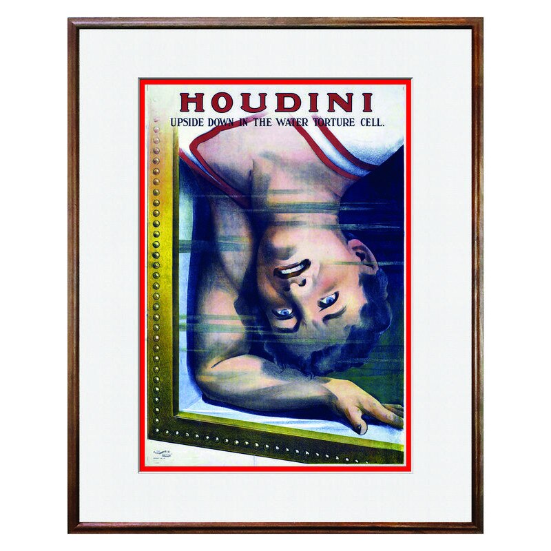 Tablou Decorativ - Club, Restaurant, Bar, Hotel, Cafenea - Vintage Houdini Poster - BRC-266, 40 x 50 cm