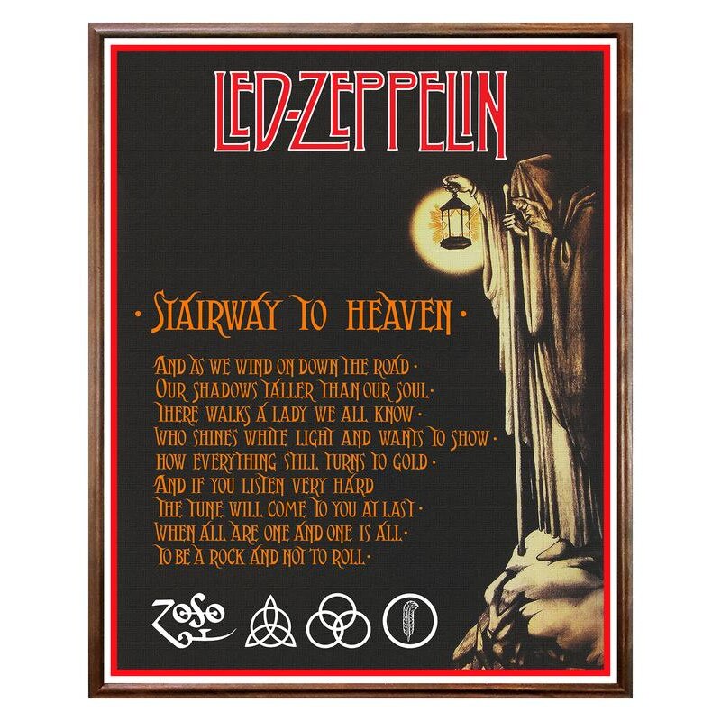 Tablou Decorativ - Club, Restaurant, Bar, Hotel, Cafenea - Led Zeppelin - BRC-288, 40 x 50 cm