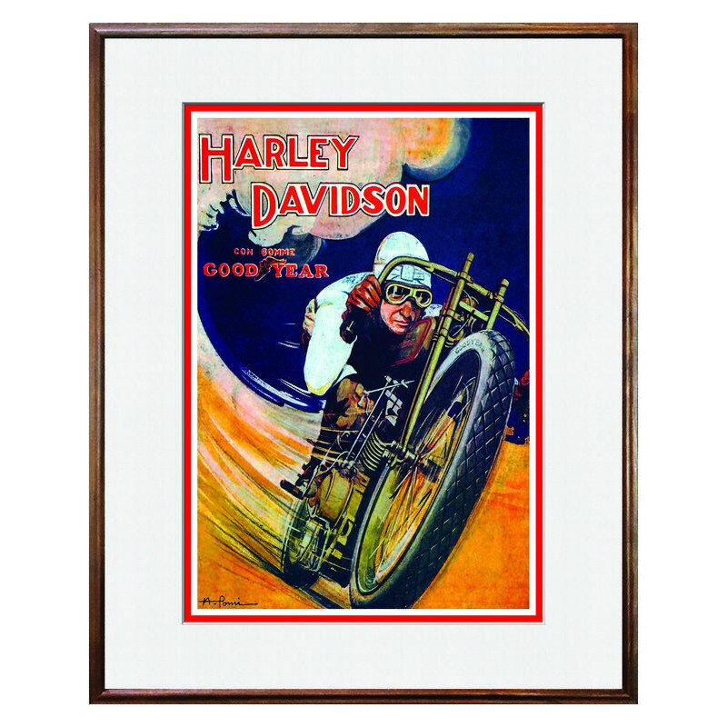 Tablou Decorativ - Club, Restaurant, Bar, Hotel, Cafenea - Vintage Motorcycle Poster - BRC-331, 40 x 50 cm