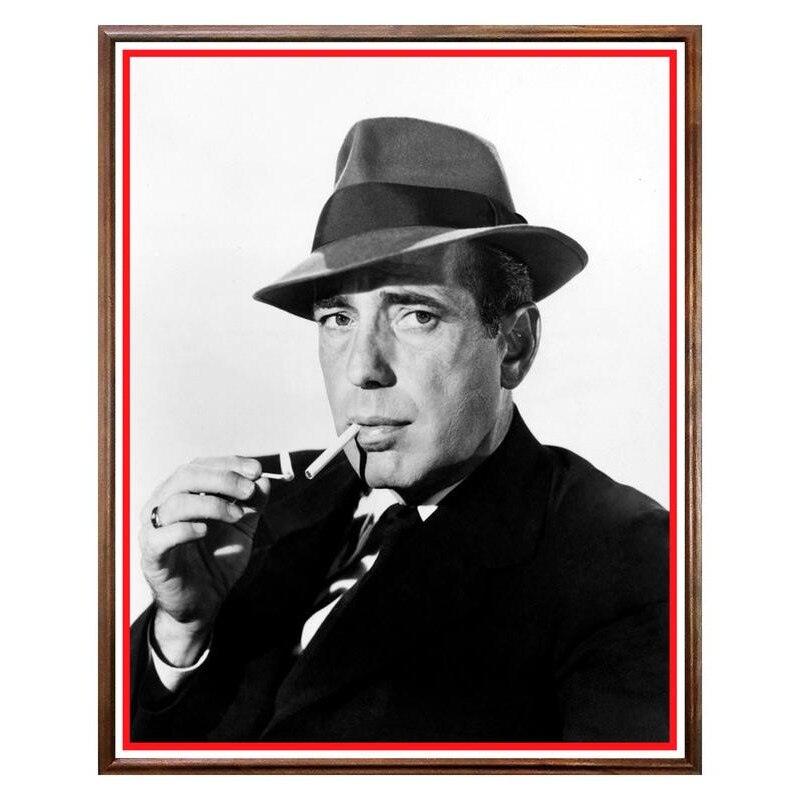 Tablou Decorativ - Club, Restaurant, Bar, Hotel, Cafenea - Humphrey Bogart - BRC-234, 40 x 50 cm