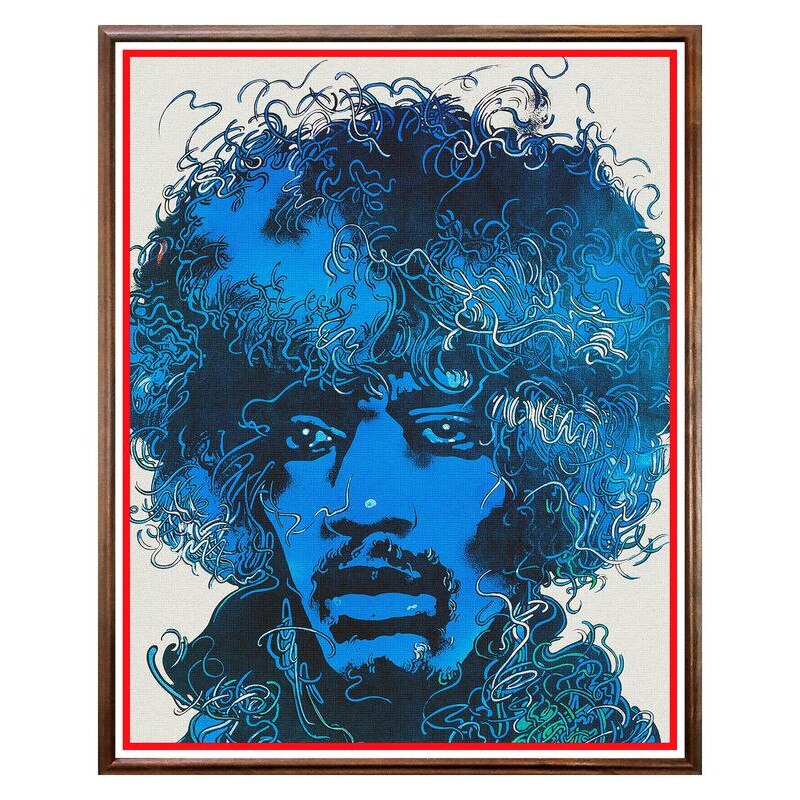 Tablou Decorativ - Club, Restaurant, Bar, Hotel, Cafenea - Jimi Hendrix - BRC-292, 40 x 50 cm