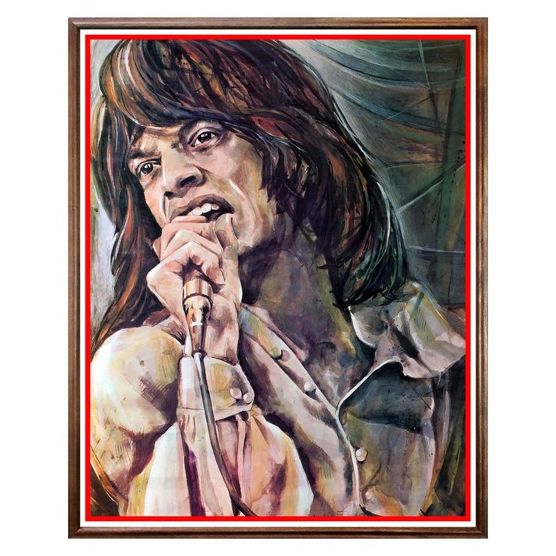 Tablou Decorativ - Club, Restaurant, Bar, Hotel, Cafenea - Mick Jagger - BRC-192, 40 x 50 cm