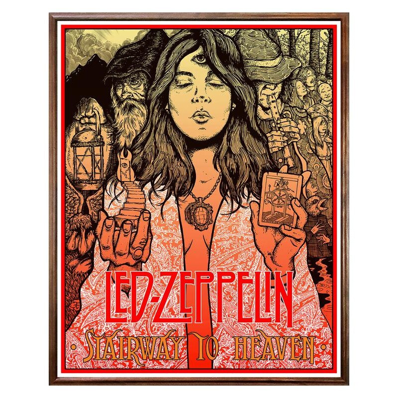 Tablou Decorativ - Club, Restaurant, Bar, Hotel, Cafenea - Led Zeppelin - BRC-289, 40 x 50 cm