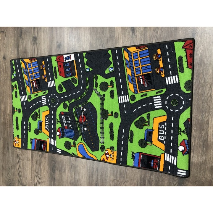 Autópályás Gyerekszőnyeg-Síkszövésű 200X300Cm
