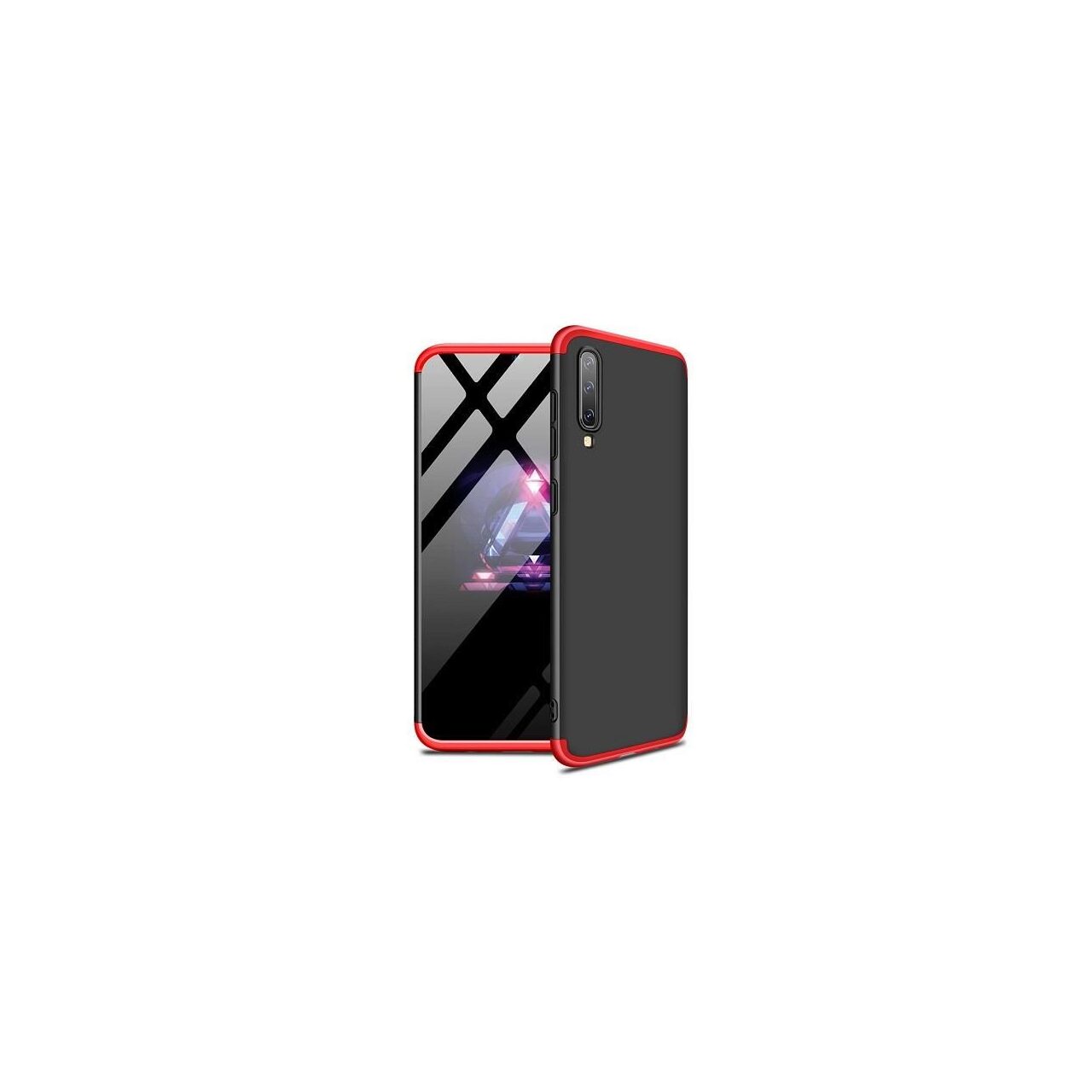 Husa Samsung Galaxy A70 - iberry Full Cover Negru/Rosu