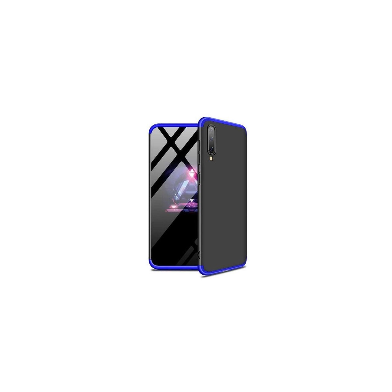 Husa Samsung Galaxy A70 - iberry Full Cover Negru/Albastru