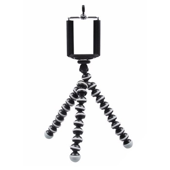 Trepied flexibil cu suport pentru telefon mobil sau aparat foto, Pufo Trepied flexibil cu suport pentru telefon mobil sau aparat foto, Pufo