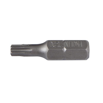 Varfuri torx cu orificiu Proline, 1/4, 25 mm, 10 buc/ set, otel S2, T7 Varfuri torx cu orificiu Proline, 1/4, 25 mm, 10 buc/ set, otel S2, T7