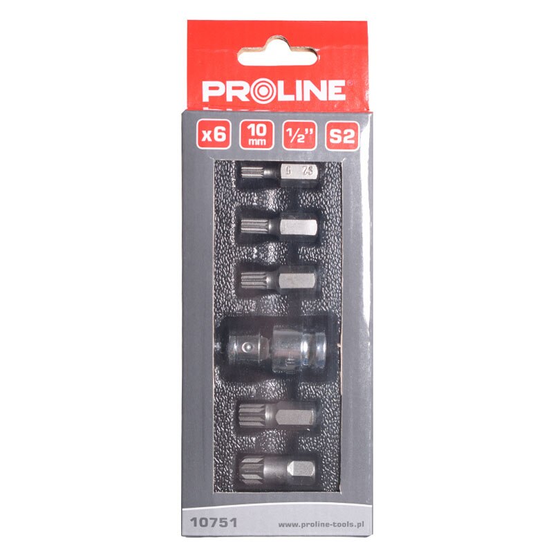 Set varfuri canelate Proline, CR VA, otel S2, 6 piese/set