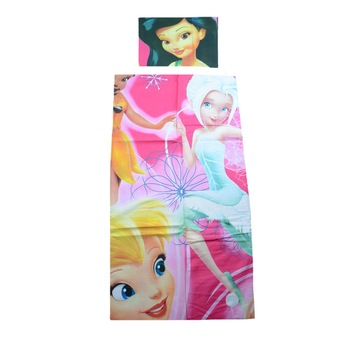 Set lenjerie de pat 2 piese 140 x 200 cm pentru copii Disney Fairies LDF-3, Multicolor Set lenjerie de pat 2 piese 140 x 200 cm pentru copii Disney Fairies LDF-3, Multicolor