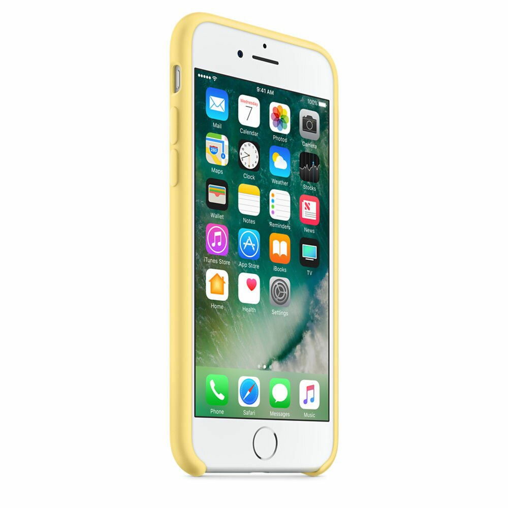 Husa Luxury pentru iPhone X Yellow Slim, Liquid Silicone iPhone X