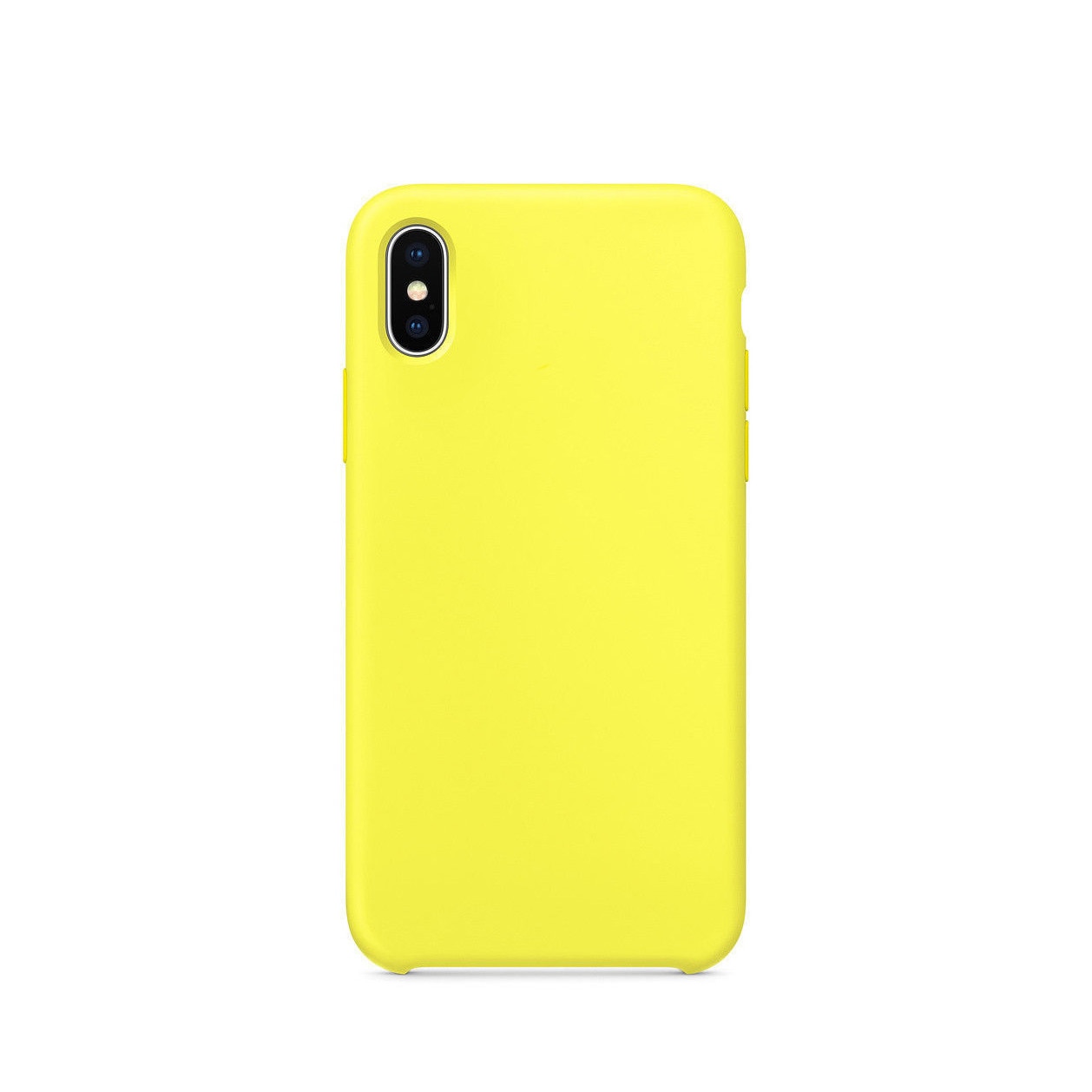 Husa Luxury pentru iPhone XS Yellow Slim, Liquid Silicone iPhone XS