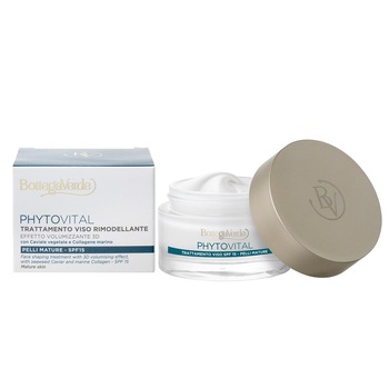 Tratament de zi pentru fata cu colagen marin si extracte botanice - Phytovital, 50 ML, Bottega Verde Tratament de zi pentru fata cu colagen marin si extracte botanice - Phytovital, 50 ML, Bottega Verde