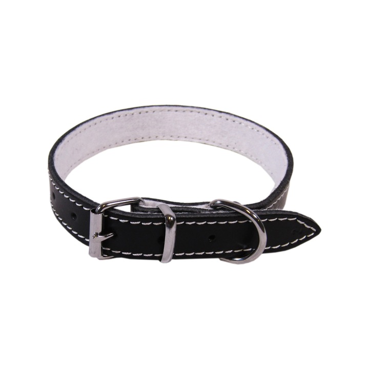 Zgarda Exo L2 2.0/45 cm pasla din piele negru pentru caini