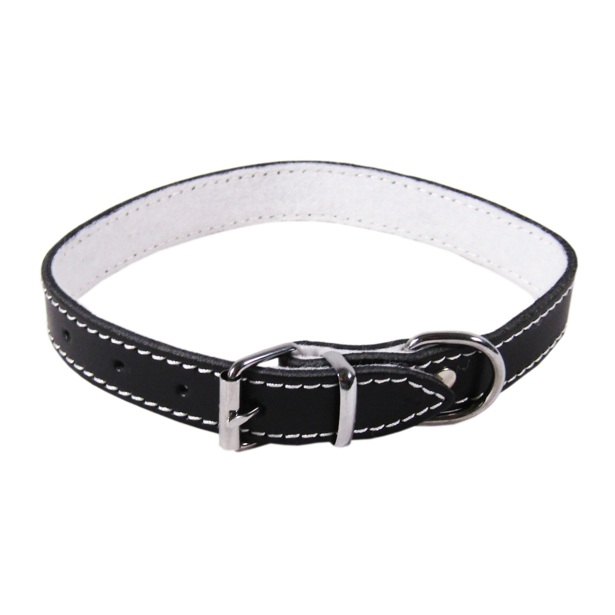 Zgarda Exo L3 2.5/53 cm pasla din piele negru pentru caini