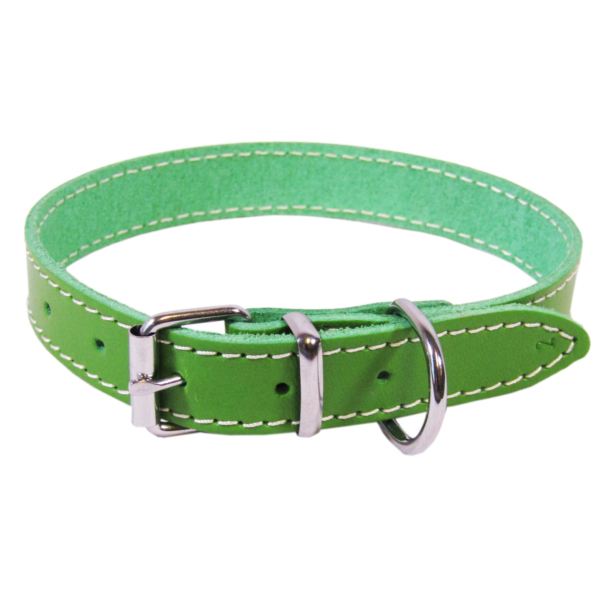 Zgarda Exo L2 2.0/45 cm simplu din piele verde pentru caini