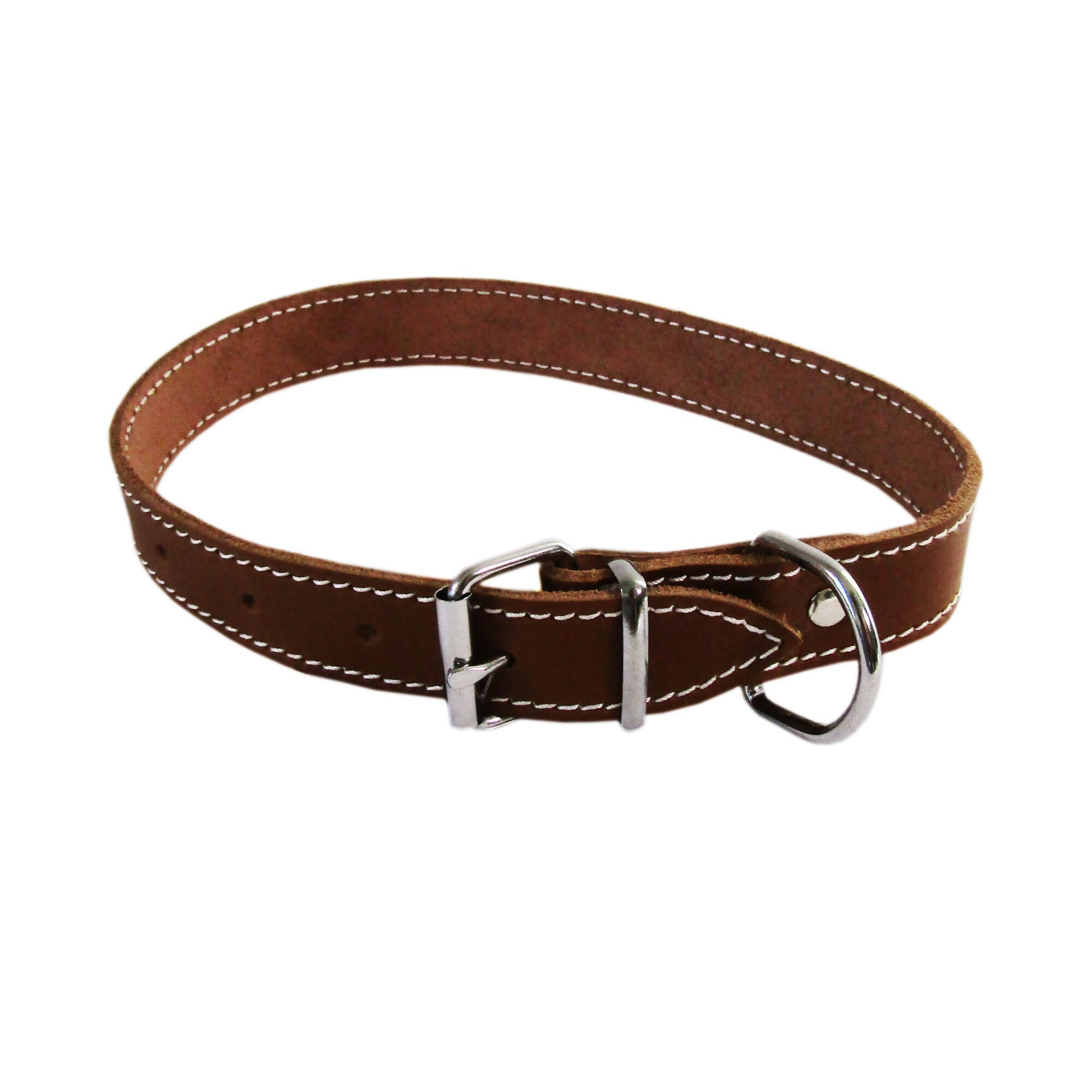 Zgarda Exo L3 2.5/53 cm simplu din piele maro pentru caini