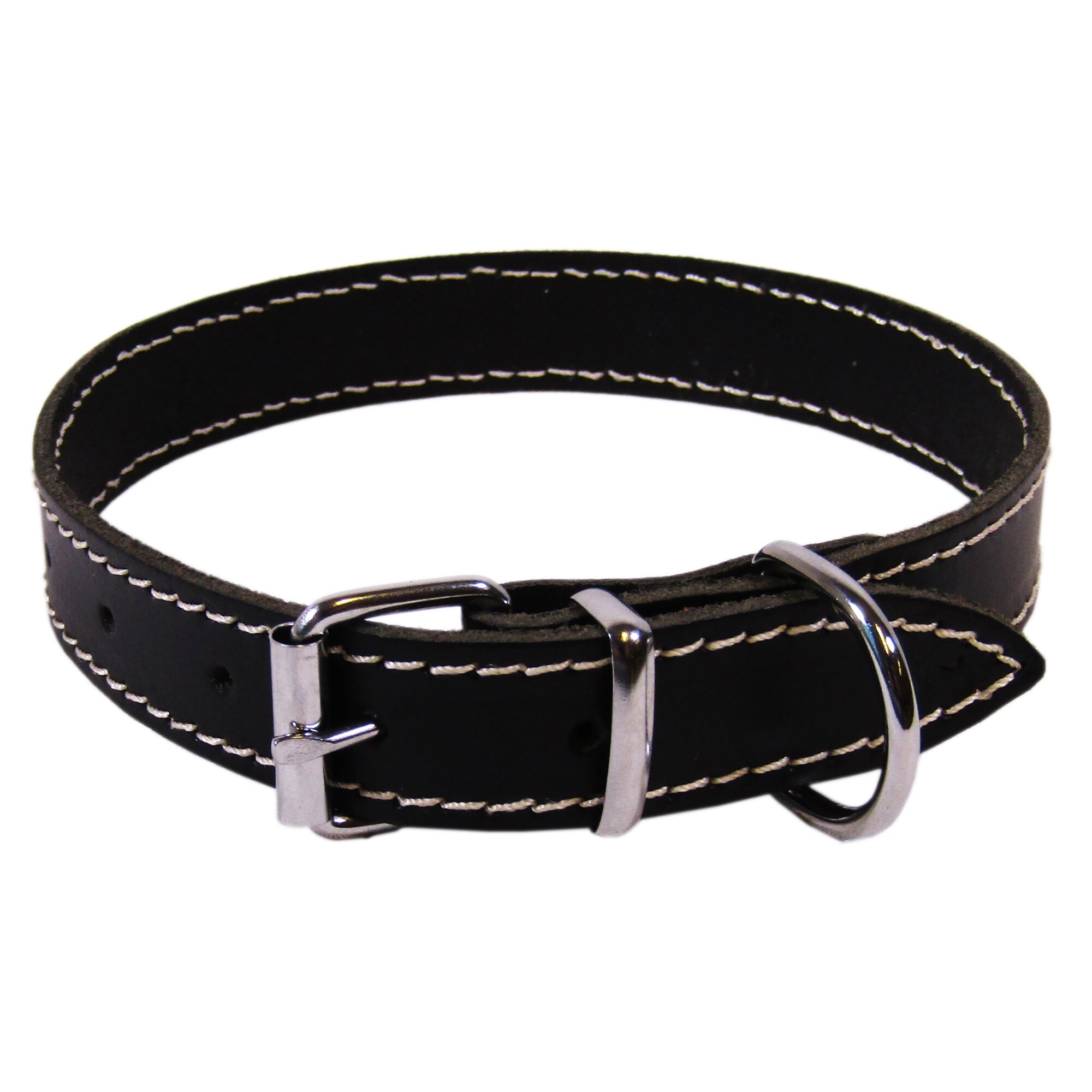 Zgarda Exo L3 2.5/53 cm simplu din piele negru pentru caini