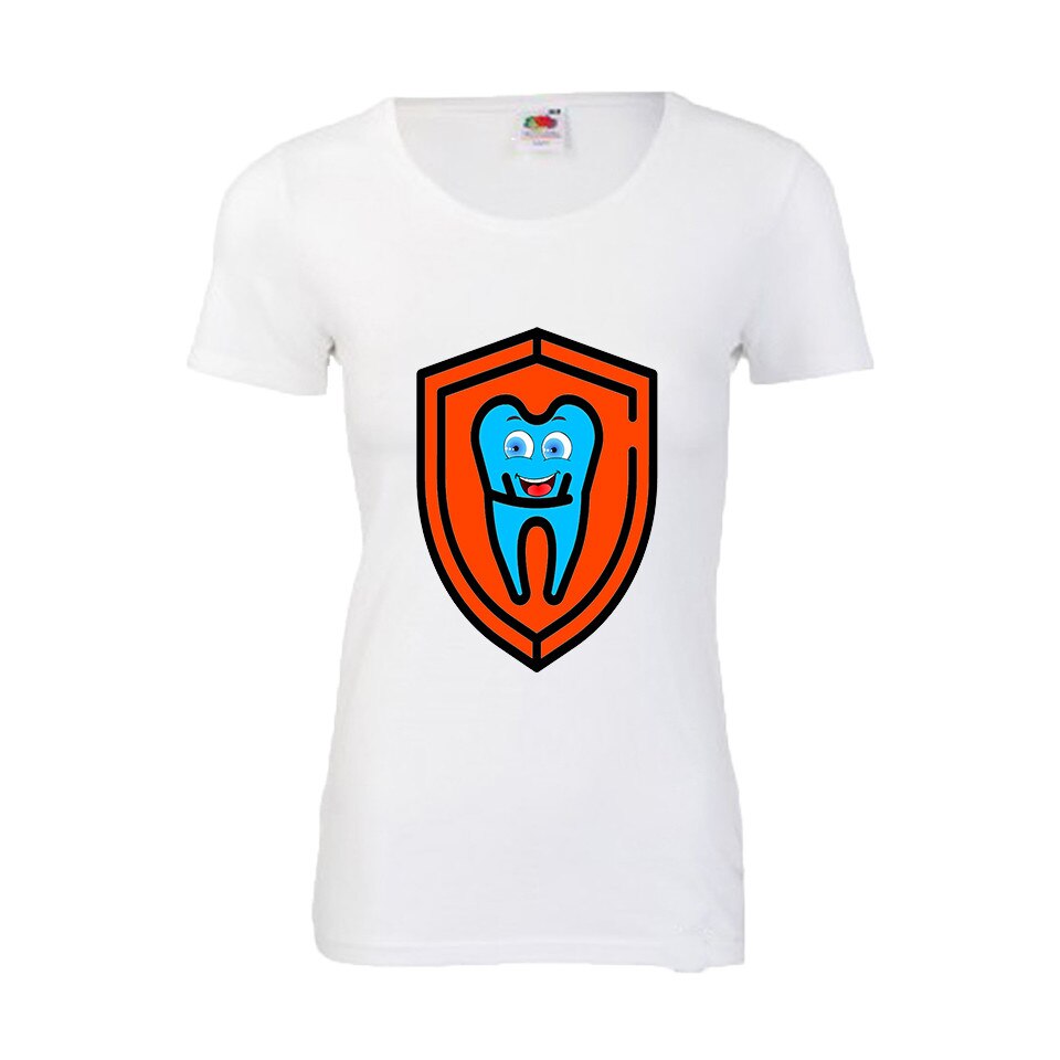 Tricou dama personalizat Fruit of the loom Dentist power, cel mai bun dentist, alb, L